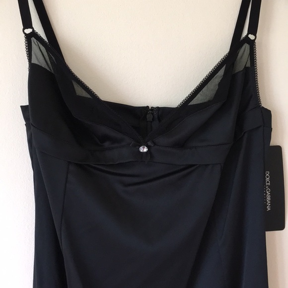 NWT Dolce & Gabbana black satin long chemise 🔥